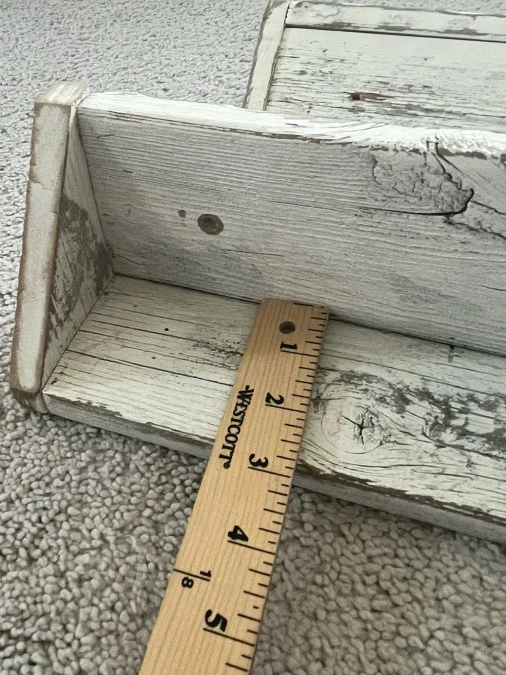 Rustic White Wooden Wall Shelves 29.5 Inch Length- Set of 2